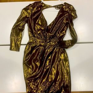 NWT ASOS gold shimmer mini dress